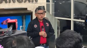 Sekretaris Jenderal DPP PDIP Hasto Kristiyanto saat konferensi pers di Kantor DPP PDIP, Jalan Diponegoro, Menteng, Jakarta, Rabu (14/2/2024).