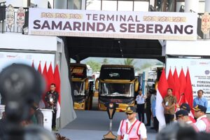 Peresmian Terminal Bus Antar Kota Antar Provinsi (AKAP) Tipe A Samarinda Seberang oleh Presiden Republik Indonesia Joko Widodo (Jokowi) pada Rabu (28/2/2024). (Istimewa)